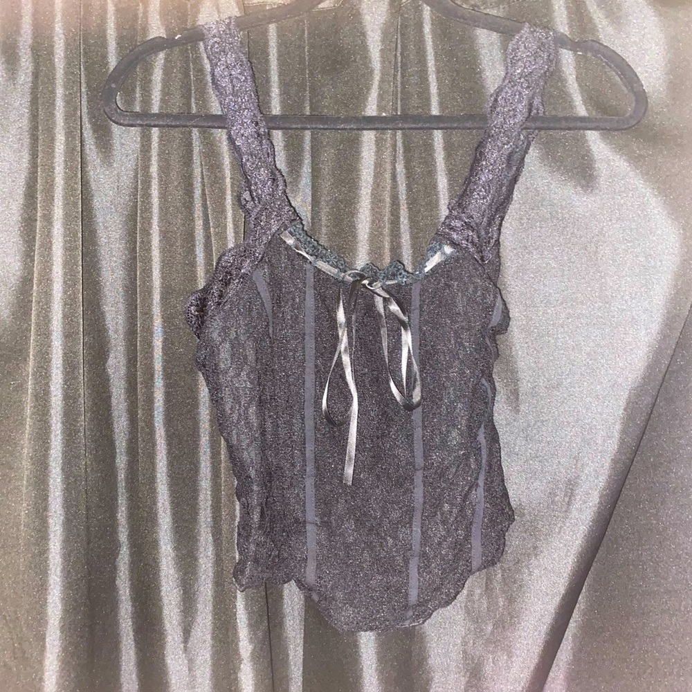 black lace corset top